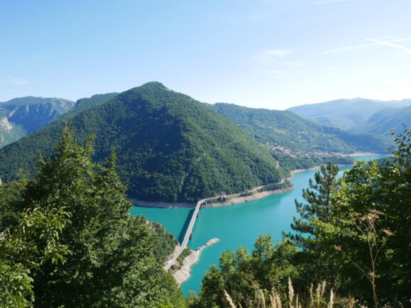Piva Lake in Montenegro by car