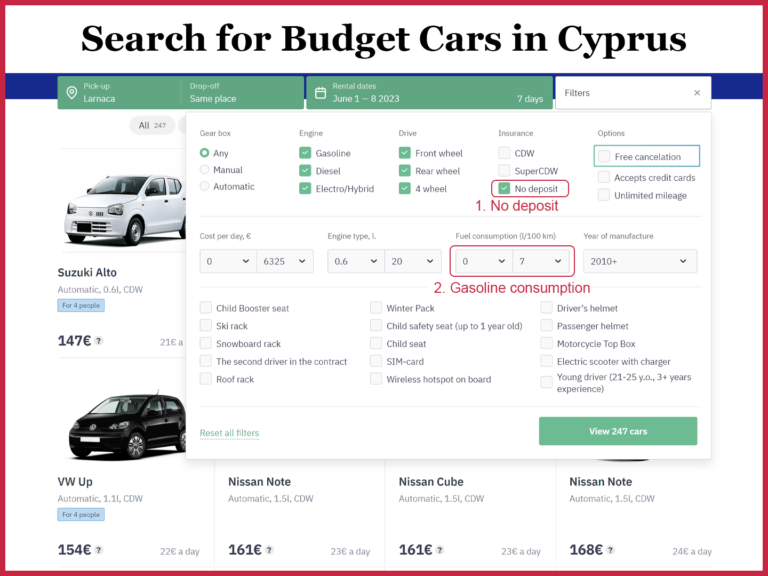 Cheap car rental in Cyprus
