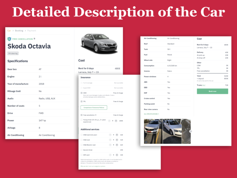 Description of the car rented in Cyprus