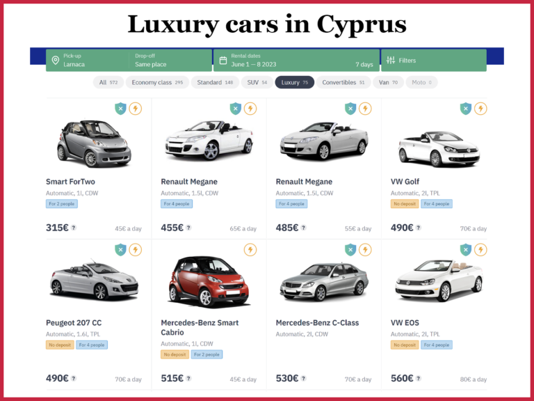 Luxury car rental in Cyprus