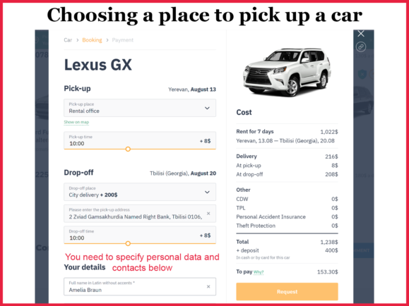 Booking a car in Yerevan
