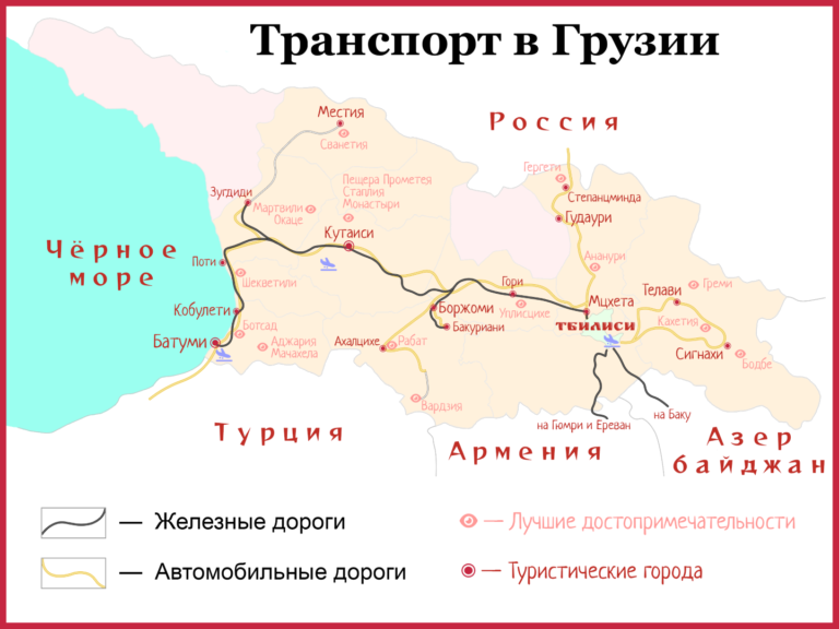 Транспорт в Грузии карта для туристов