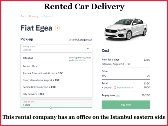 Rented car delivery